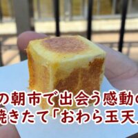 高山の朝市で出会う感動の味。焼きたて「おわら玉天」を実食レポート!